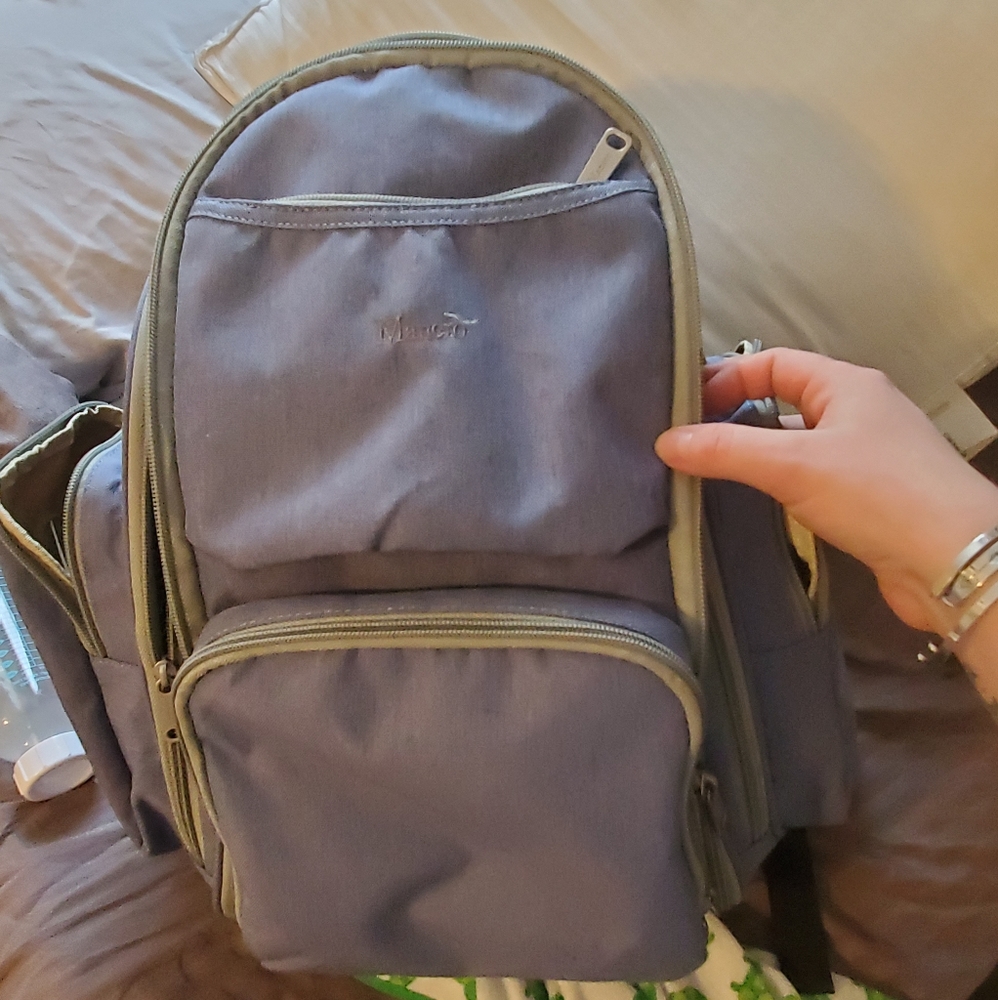 Mancro blue diaper backpack